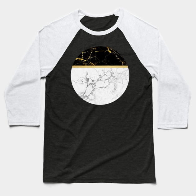 Marble and Gold Baseball T-Shirt by Vin Zzep